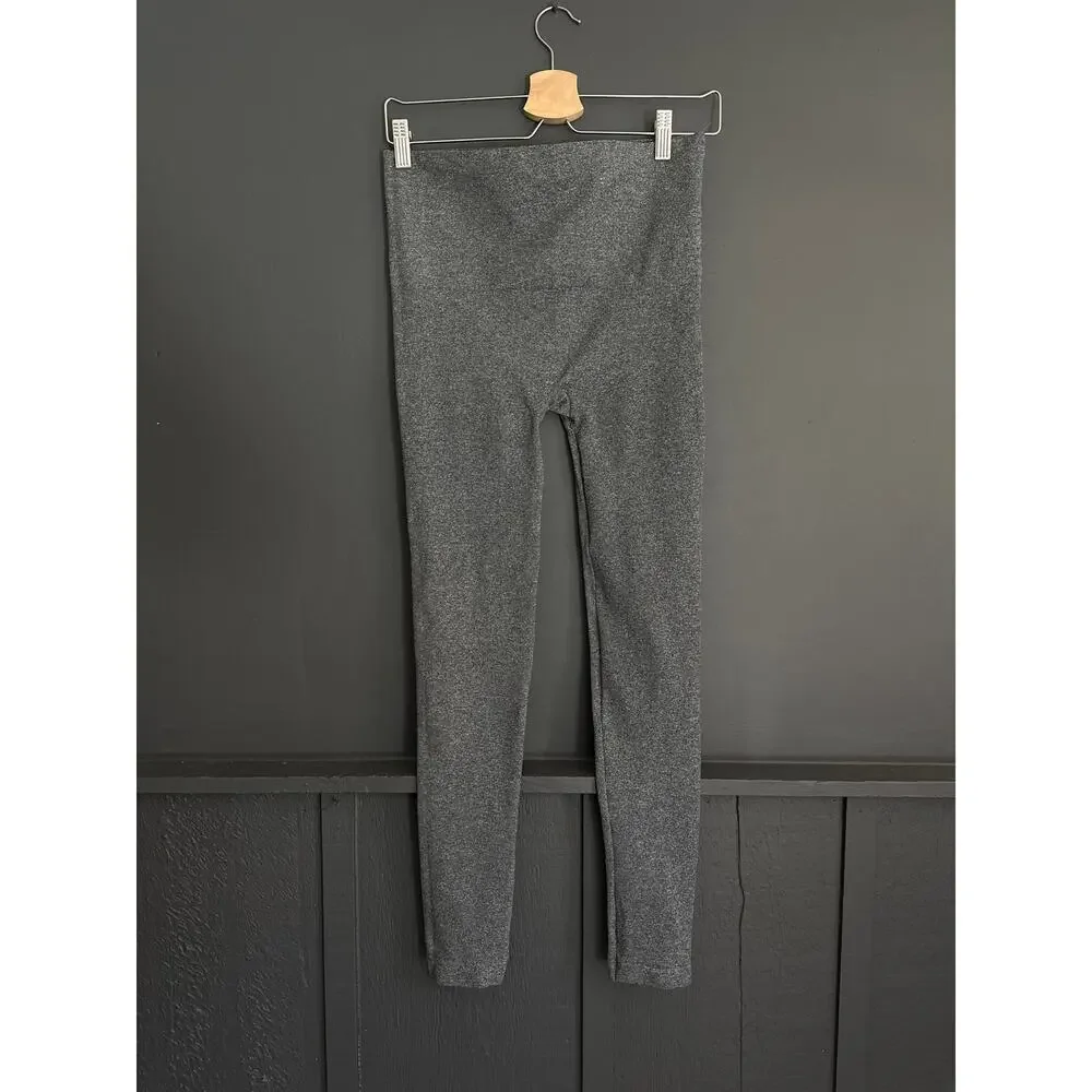 SPANX Charcoal Heather Look at me Now Leggings Size Large